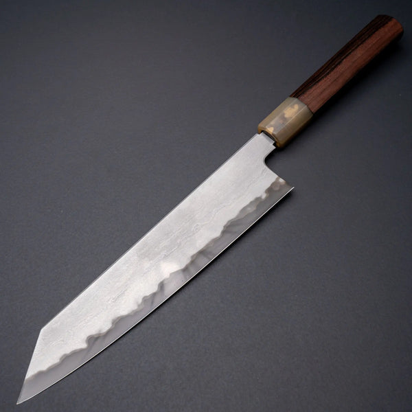 Tetsujin Blue #2 Metal Flow Kiritsuke Gyuto 240mm Taihei Makassar Ebony Handle Product vendor