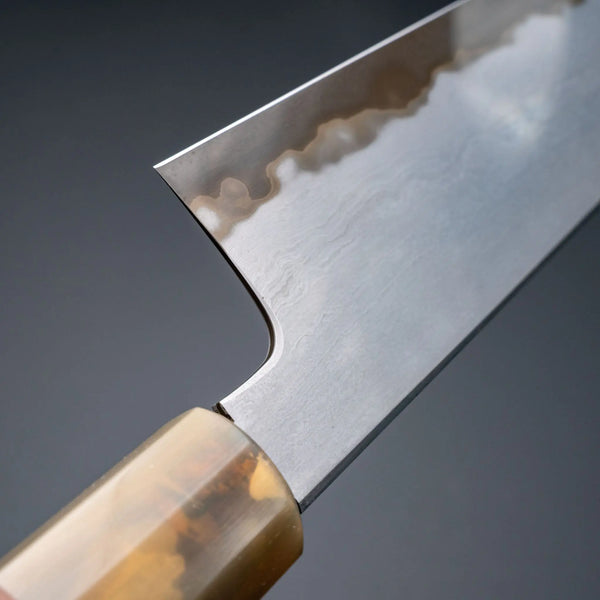 Tetsujin Blue #2 Metal Flow Kiritsuke Gyuto 240mm Taihei Makassar Ebony Handle Product vendor