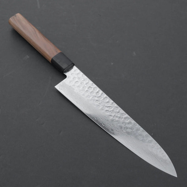 Hitohira HG Tsuchime Damascus Gyuto 210mm Walnut Handle Product vendor