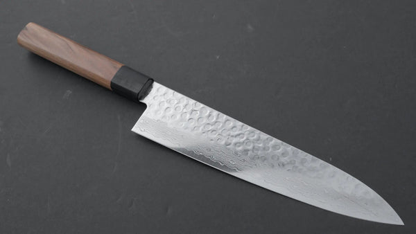 Hitohira HG Tsuchime Damascus Gyuto 210mm Walnut Handle Product vendor