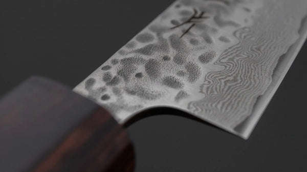 Hitohira Futana Stainless Tsuchime Damascus Petty 135mm Keyaki Zelkova Handle Product vendor