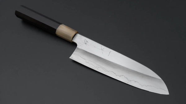 Hitohira Kikuchiyo Ren Silver #3 Santoku 180mm Ebony Handle Product vendor