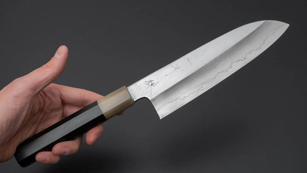 Hitohira Kikuchiyo Ren Silver #3 Santoku 180mm Ebony Handle Product vendor