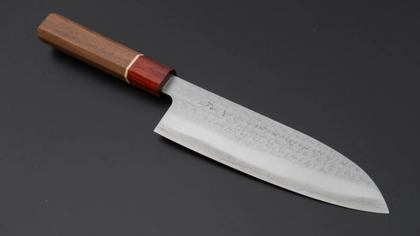 Hitohira Echizen SG2 Tsuchime Santoku 170mm Walnut Handle Product vendor