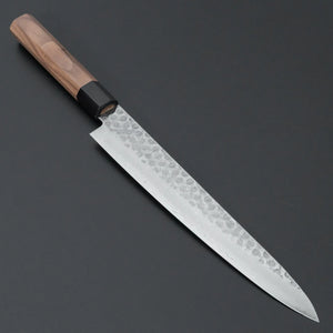 Hitohira HG Tsuchime Damascus Sujihiki 240mm Walnut Handle Product vendor