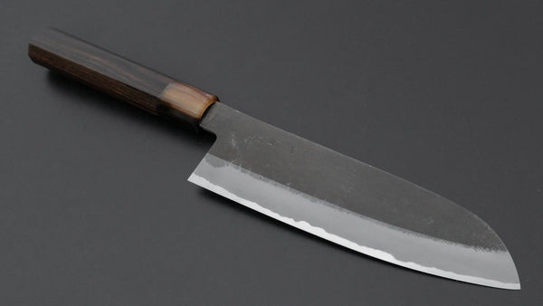 Hitohira Hinode Nashiji White #2 Stainless Clad Santoku 180mm Ebony Handle Product vendor