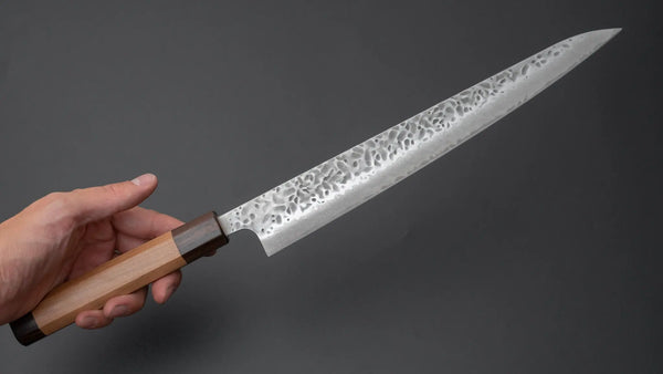 Hitohira Futana Stainless Tsuchime Damascus Sujihiki 270mm Cherry Wood Handle Product vendor