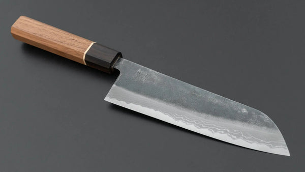 Hitohira Echizen NB White #2 Kurouchi Damascus Santoku 170mm Walnut Handle (Ziricote Ferrule) Product vendor