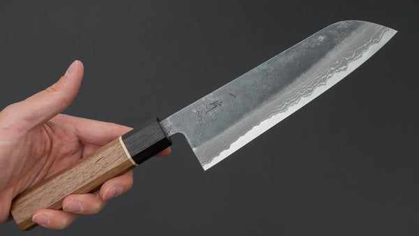 Hitohira Echizen NB White #2 Kurouchi Damascus Santoku 170mm Walnut Handle (Ziricote Ferrule) Product vendor