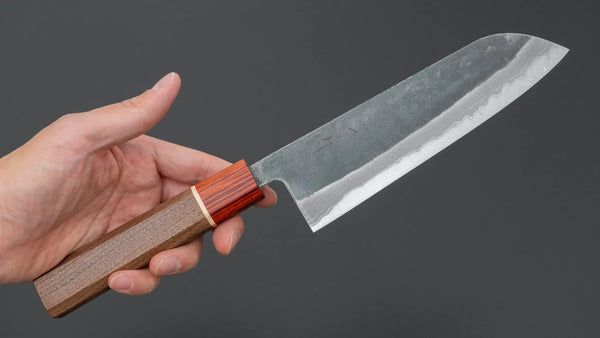 Hitohira Echizen NB White #2 Kurouchi Damascus Santoku 170mm Walnut Handle (Rengas Ferrule) Product vendor