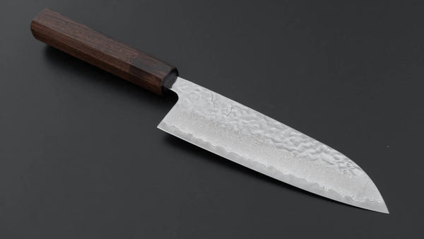 Hitohira Futana Stainless Polished Tsuchime Damascus Santoku 170mm Tagayasan Handle Product vendor