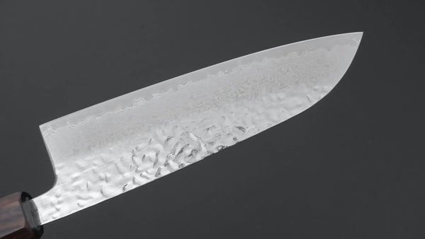 Hitohira Futana Stainless Polished Tsuchime Damascus Santoku 170mm Tagayasan Handle Product vendor