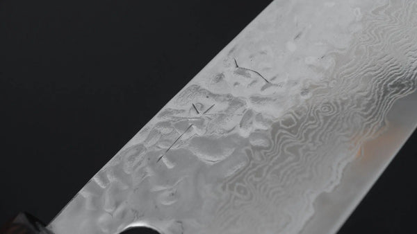 Hitohira Futana Stainless Polished Tsuchime Damascus Santoku 170mm Tagayasan Handle Product vendor