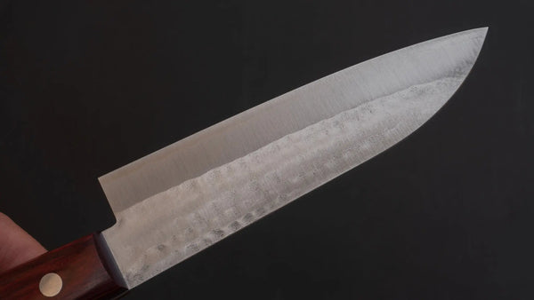 Hitohira NM Tsuchime Santoku 130mm Wine Pakka Handle (No Bolster) Product vendor