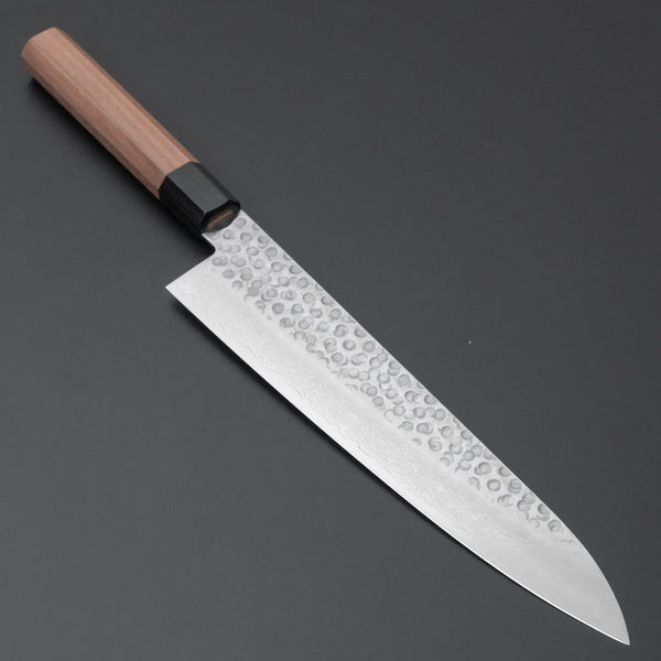 Hitohira HG Tsuchime Damascus Gyuto 240mm Walnut Handle Product vendor