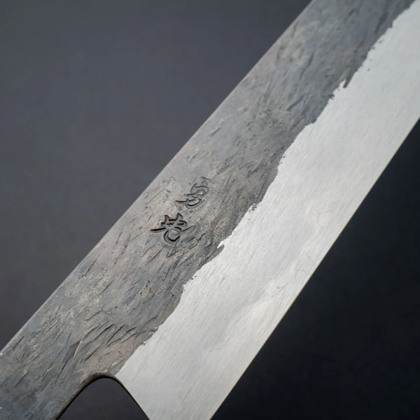 Isamitsu White #1 Stainless Clad Kurouchi Sujihiki 270mm Black and White Ebony Handle Product vendor