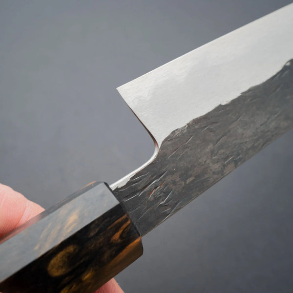 Isamitsu White #1 Stainless Clad Kurouchi Sujihiki 270mm Black and White Ebony Handle Product vendor