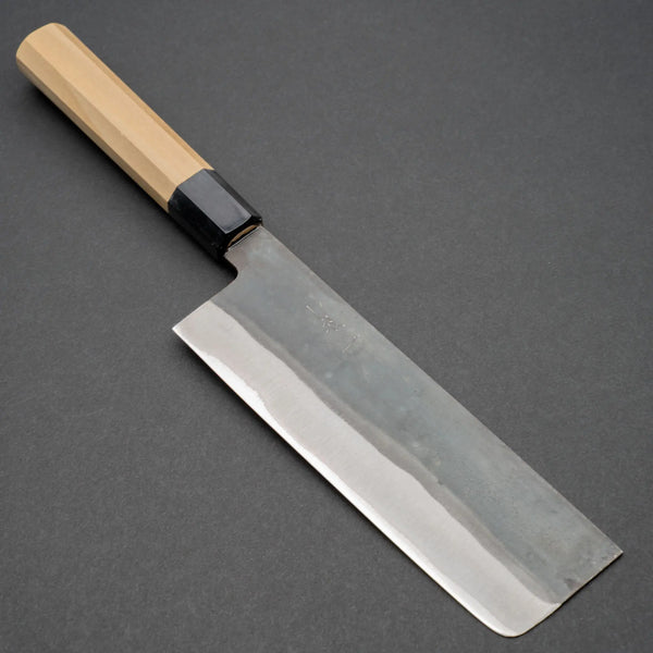 Hitohira Hizen Kurouchi Blue #1 Stainless Clad Nakiri 165mm Ho Wood Handle Product vendor