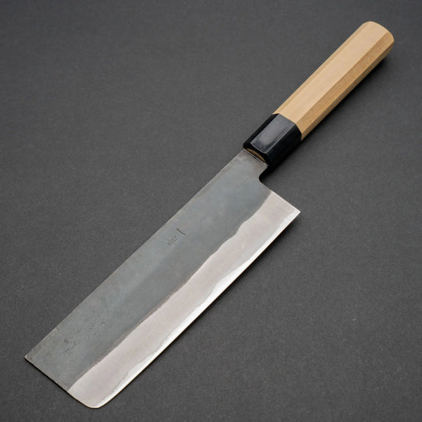 Hitohira Hizen Kurouchi Blue #1 Stainless Clad Nakiri 165mm Ho Wood Handle Product vendor