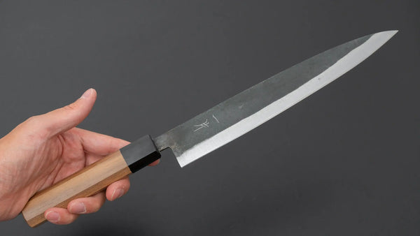 Hitohira Hizen Kurouchi Blue #1 Sujihiki 240mm Walnut Handle Product vendor