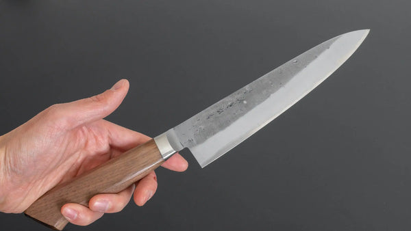 Hitohira TD Blue #2 Stainless Clad Nashiji Yo Gyuto 180mm Walnut Handle Product vendor