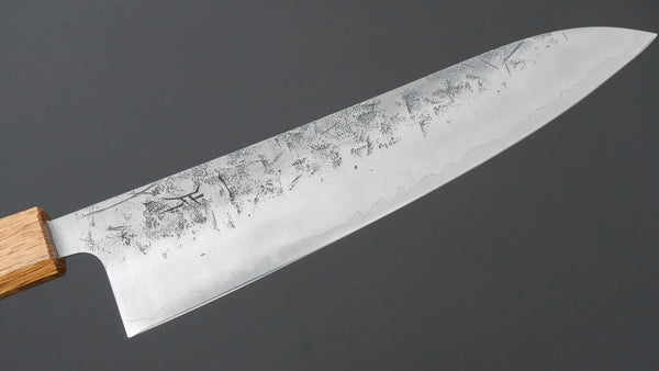 Hitohira Futana SLD Nashiji Gyuto 210mm Oak Handle Product vendor