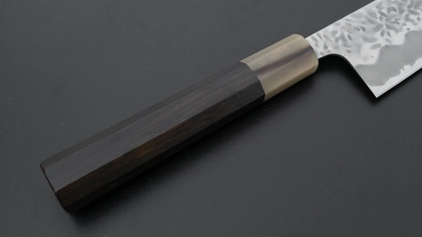 Hitohira Futana White #1 Migaki Tsuchime Gyuto 210mm Ebony Handle Product vendor