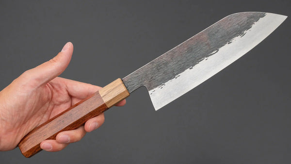 Isamitsu White #1 Stainless Clad Kurouchi Santoku 180mm Wood Handle Product vendor