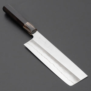 Hitohira Kikuchiyo Rou Silver #3 Mirror Polished Nakiri Ebony Handle Product vendor