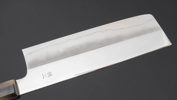 Hitohira Kikuchiyo Rou Silver #3 Mirror Polished Nakiri Ebony Handle Product vendor