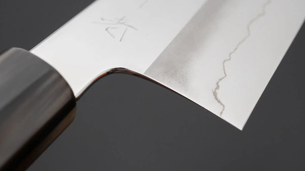 Hitohira Kikuchiyo Rou Silver #3 Mirror Polished Nakiri Ebony Handle Product vendor