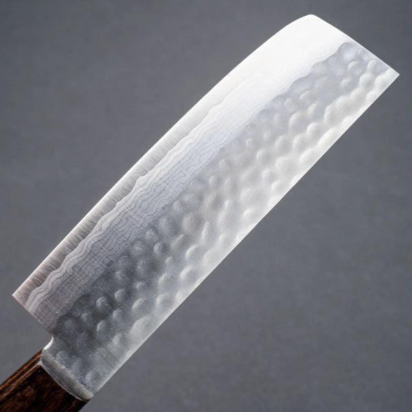 Hitohira NM V10 Tsuchime Damascus Nakiri 130mm Brown Pakka Handle (No Bolster) Product vendor