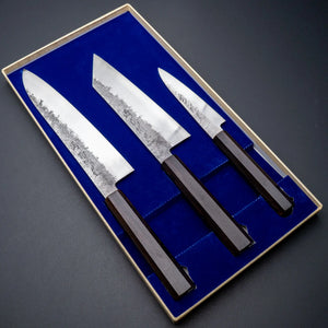 Hitohira Imojiya TH Silver #3 Nashiji Knife Set (Petty 120mm, Bunka 180mm & Gyuto 210mm) Product vendor