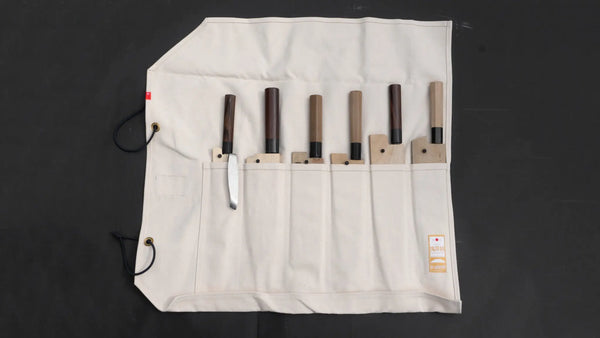 HI - CONDITION Hanpu Canvas 6 Pockets Knife Roll Kinari - Tetogi