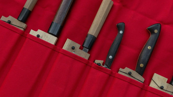 HI - CONDITION Hanpu Canvas 6 Pockets Knife Roll Red - Tetogi