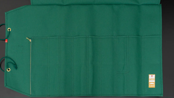 HI-CONDITION Hanpu Canvas 9 Pockets Knife Roll Deep Mid Green - Tetogi