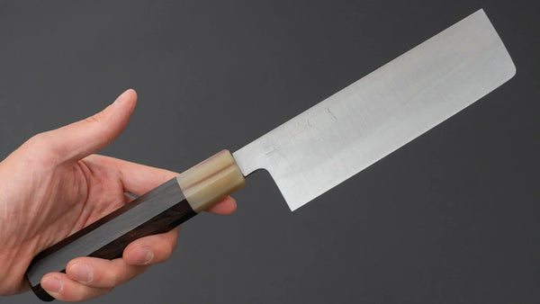 Hitohira Ashi White 2 Nakiri Ebony Handle - Tetogi