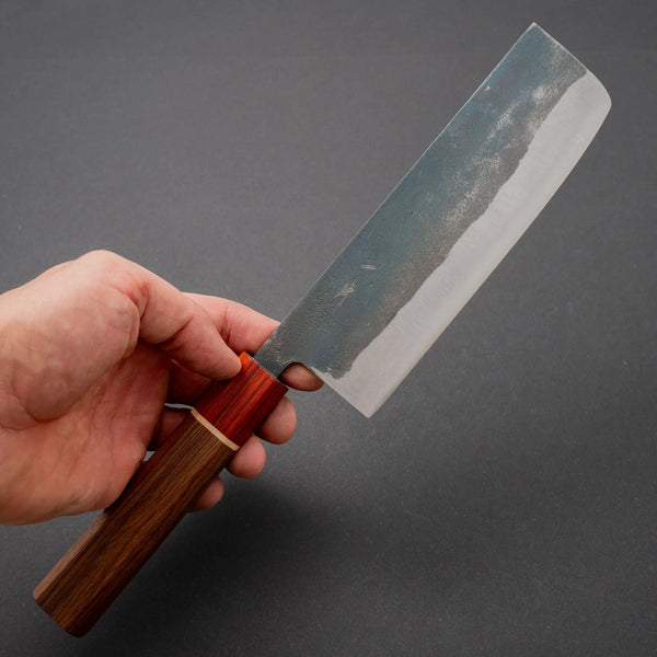 Hitohira Echizen NB White #2 Kurouchi Damascus Nakiri 165mm Walnut Handle (Rengas Ferrule) - Tetogi