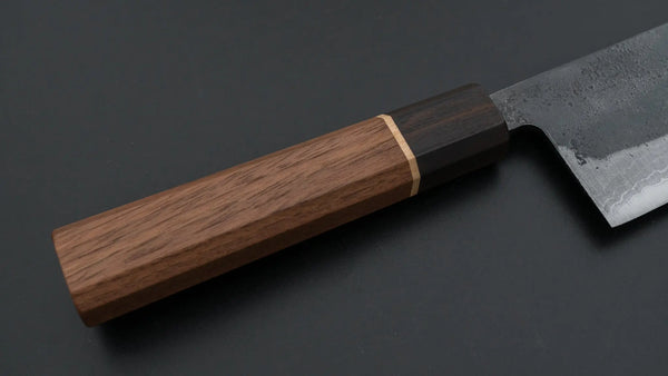 Hitohira Echizen NB White #2 Kurouchi Damascus Nakiri 165mm Walnut Handle (Ziricote Ferrule) - Tetogi