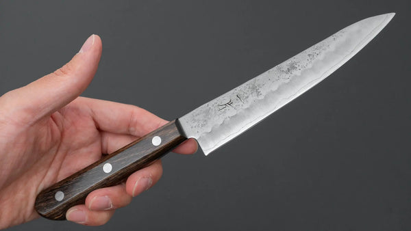 Hitohira Futana S3 Nashiji Petty 135mm Brown Pakka Handle (No Bolster) - Tetogi
