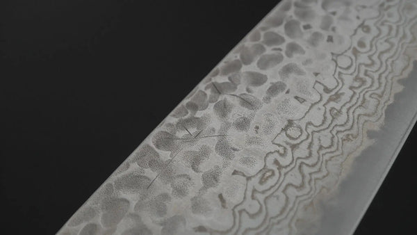 Hitohira Futana S3 Tsuchime Damascus Santoku 170mm Cherry Wood Handle - Tetogi