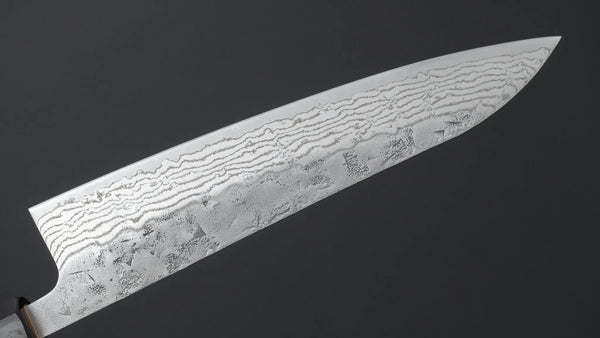 Hitohira Futana Swedish Stainless Nashiji Damascus Gyuto 210mm Walnut Handle - Tetogi