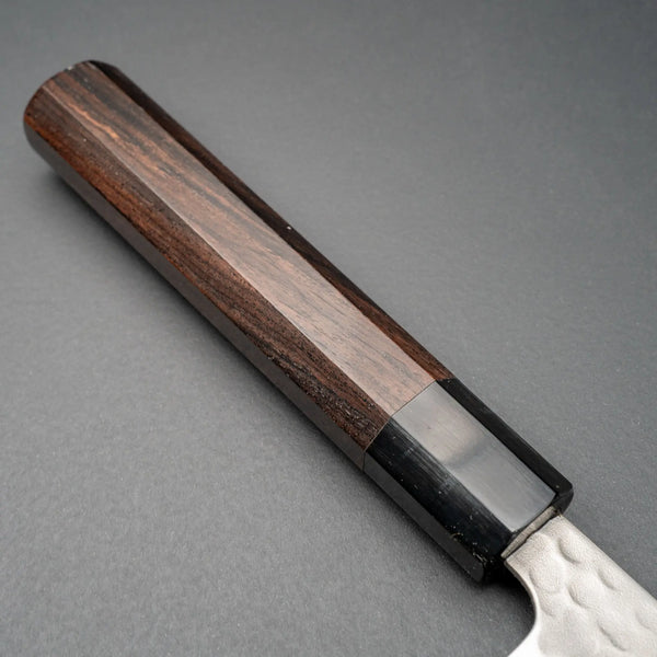 Hitohira Futana White 2 Migaki Tsuchime Kiritsuke Gyuto 210mm Ebony Handle - Tetogi
