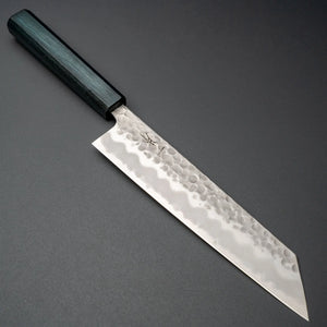 Hitohira Futana White 2 Migaki Tsuchime Kiritsuke Gyuto 210mm Oak Handle (Navy) - Tetogi
