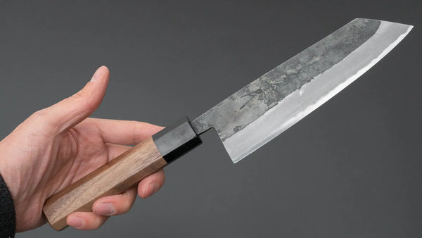 Hitohira Harima Forged Blue #2 Stainless Clad Kurouchi Bunka 165mm Walnut Handle - Tetogi