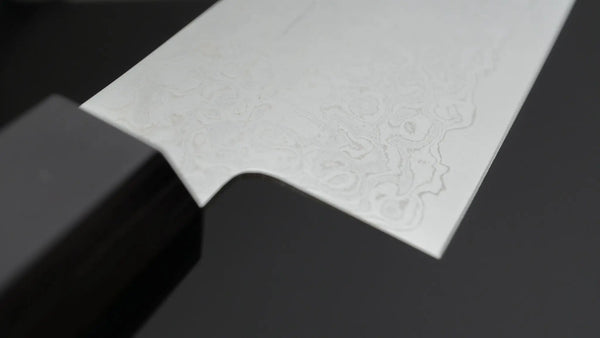 Hitohira HG Damascus Santoku Walnut Handle - Tetogi