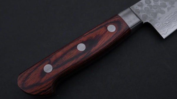 Hitohira HG Tsuchime Damascus Gyuto 180mm Imitation Mahogany Handle - Tetogi