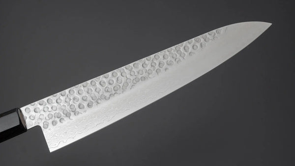 Hitohira HG Tsuchime Damascus Gyuto 240mm Walnut Handle - Tetogi