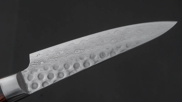 Hitohira HG Tsuchime Damascus Paring 85mm Imitation Mahogany Handle - Tetogi