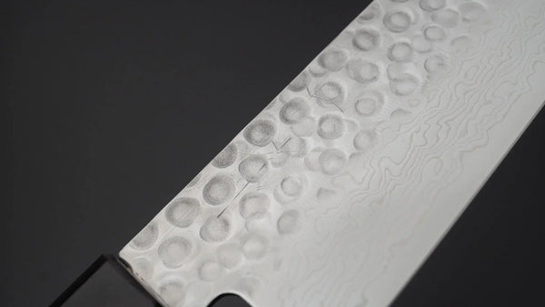 Hitohira HG Tsuchime Damascus Santoku Walnut Handle - Tetogi